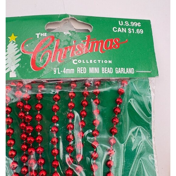Vintange Mini Christmas Garland Strands Set of 10 White Red Stars Balls Gold - Picture 9 of 10
